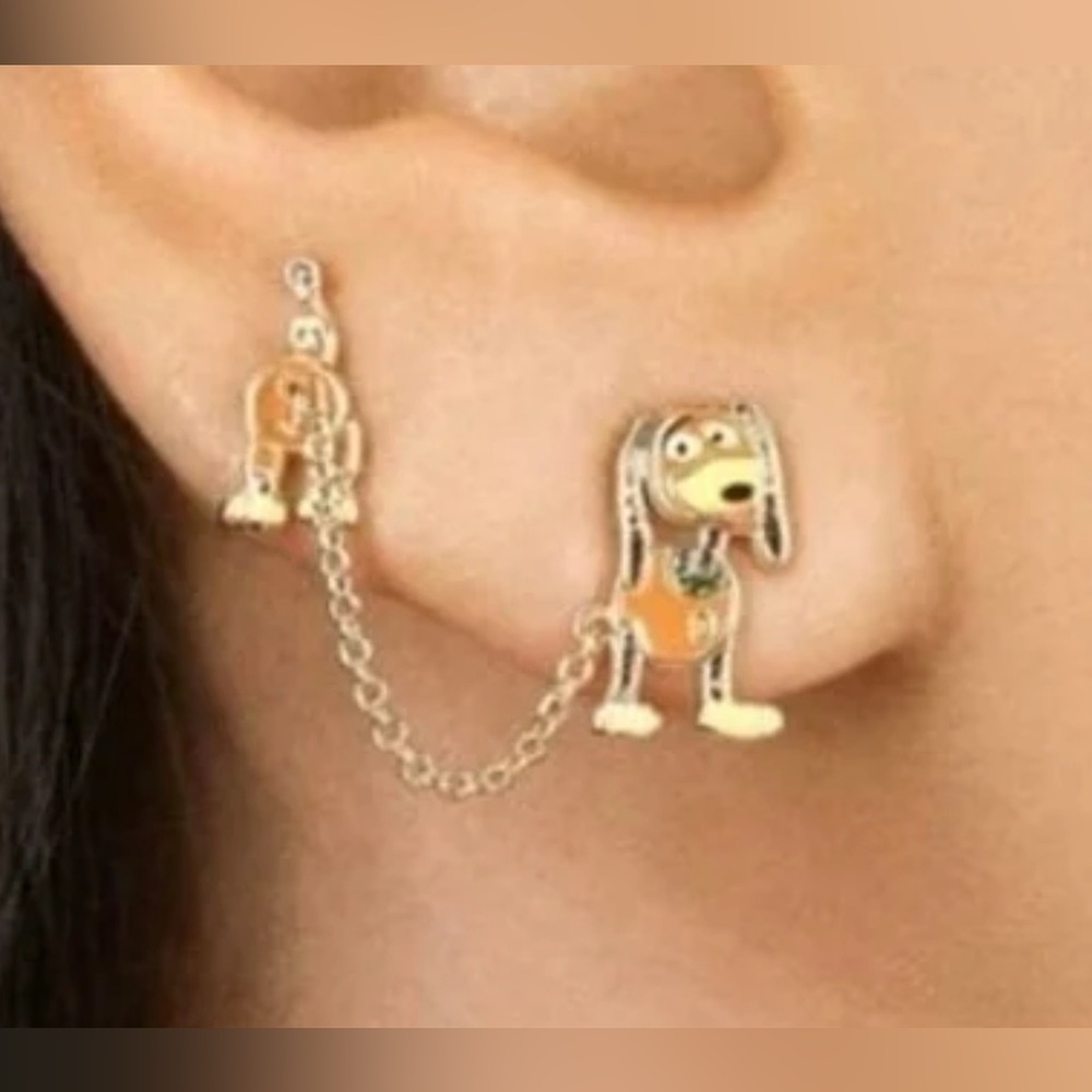 Dachshund Disney Pixar Toy Story Slinky earrings NWT - Picture 7 of 10